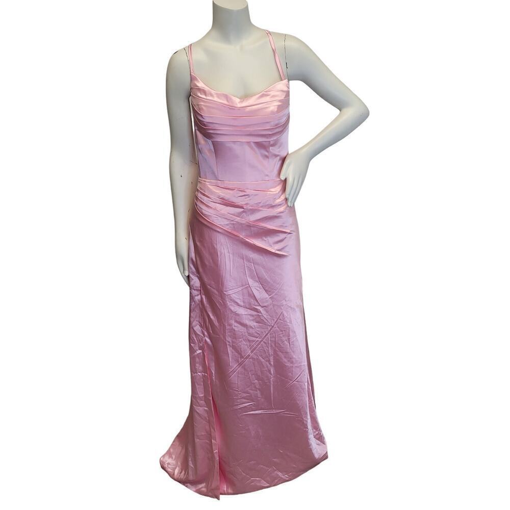 NWT Beautiful Bubblegum Pink Formal Gown Prom Dress Wedding Bridesmaid MOTB